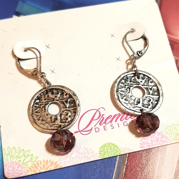 NEW Premier Designs Roman Coin Crystal Earrings - Picture 2 of 6